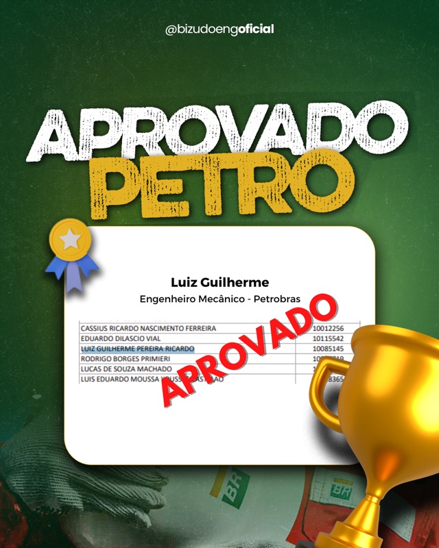 Luiz Guilherme, aprovado na Petrobras.